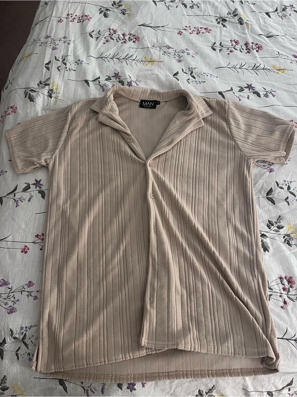 Ribbed knit button up